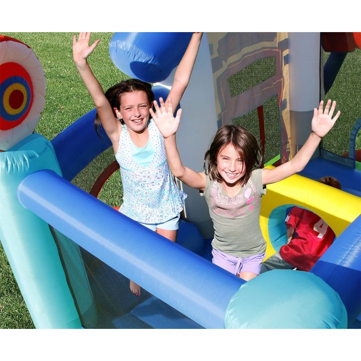 Happy Store, Ogrodowy Dmuchaniec 380 cm (Zamek Dmuchany) – Trampolina i Zjeżdżalnia jak sklep | Wesoły park rozrywki dla dzieci