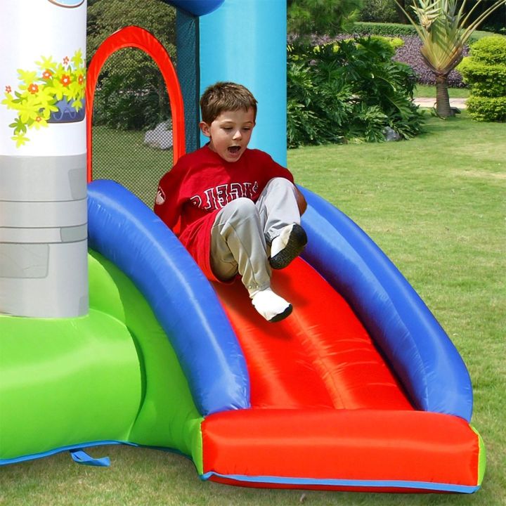 Happy Store, Ogrodowy Dmuchaniec 380 cm (Zamek Dmuchany) – Trampolina i Zjeżdżalnia jak sklep | Wesoły park rozrywki dla dzieci