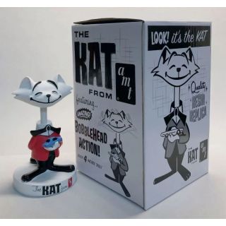Figurka Kolekcjonerska Kot Bobblehead w Czerwonej Marynarce – Edycja Pamięci Buddiego Andersona | Retro 10 cm od AMT