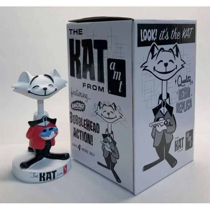 Figurka Kolekcjonerska Kot Bobblehead w Czerwonej Marynarce – Edycja Pamięci Buddiego Andersona | Retro 10 cm od AMT