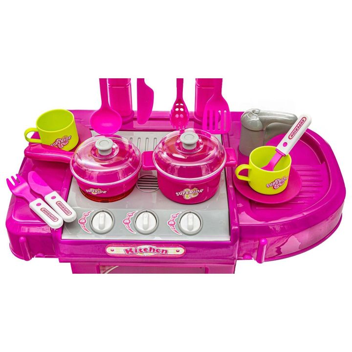 Różowa Kuchnia z Piekarnikiem dla Dzieci – Światło, dźwięki i bogate akcesoria | Gotowanie rozwijające wyobraźnię