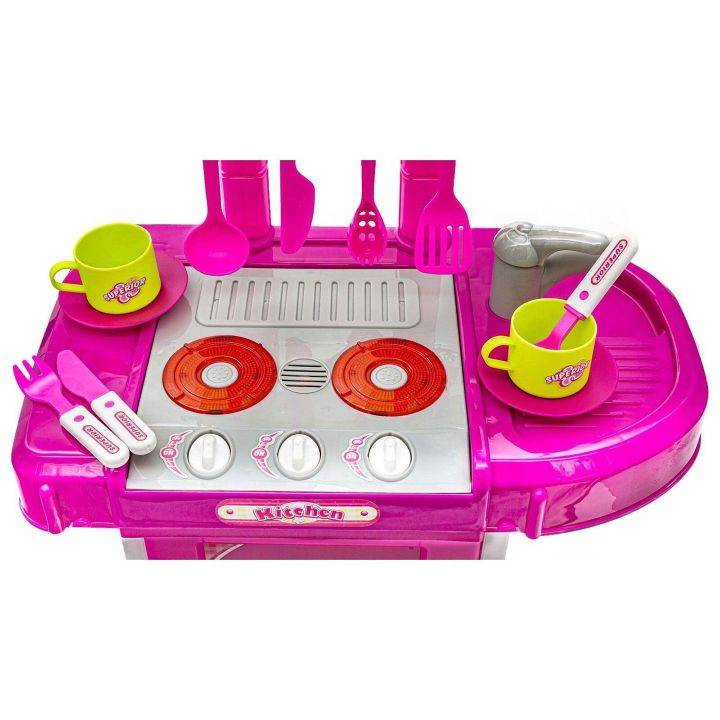 Różowa Kuchnia z Piekarnikiem dla Dzieci – Światło, dźwięki i bogate akcesoria | Gotowanie rozwijające wyobraźnię