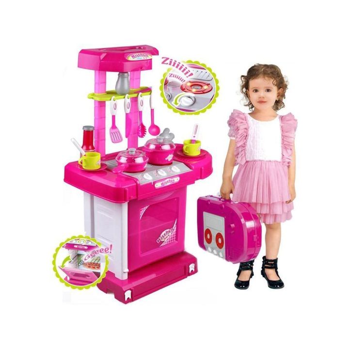Różowa Kuchnia z Piekarnikiem dla Dzieci – Światło, dźwięki i bogate akcesoria | Gotowanie rozwijające wyobraźnię