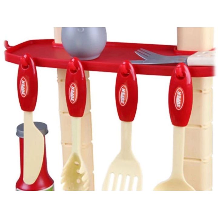 Czerwona Kuchnia Dziecięca Z Piekarnikiem – Światło i dźwięki z akcesoriami | Kreatywna zabawa w gotowanie