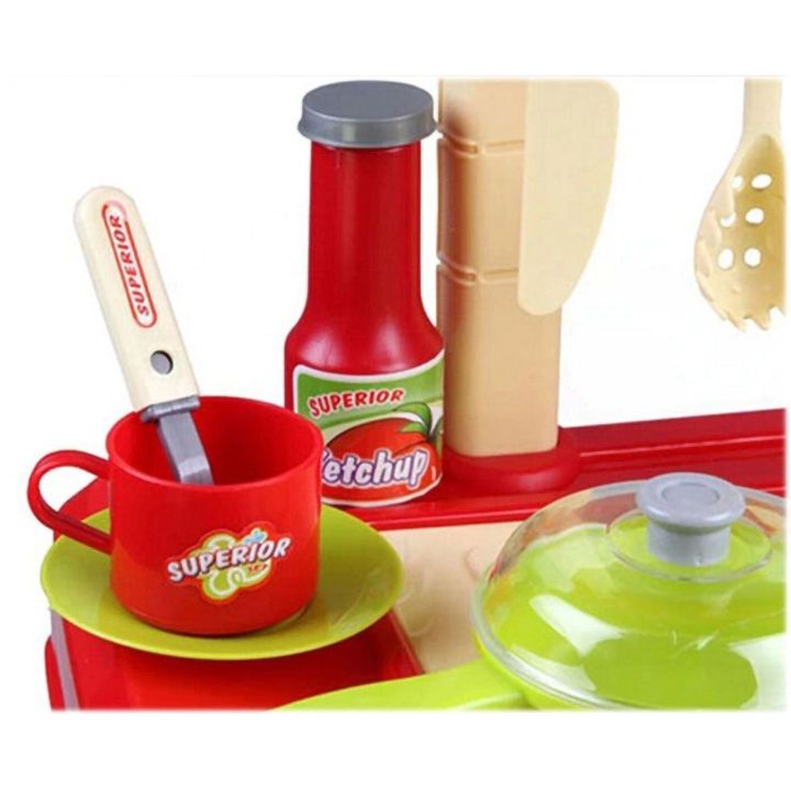 Czerwona Kuchnia Dziecięca Z Piekarnikiem – Światło i dźwięki z akcesoriami | Kreatywna zabawa w gotowanie