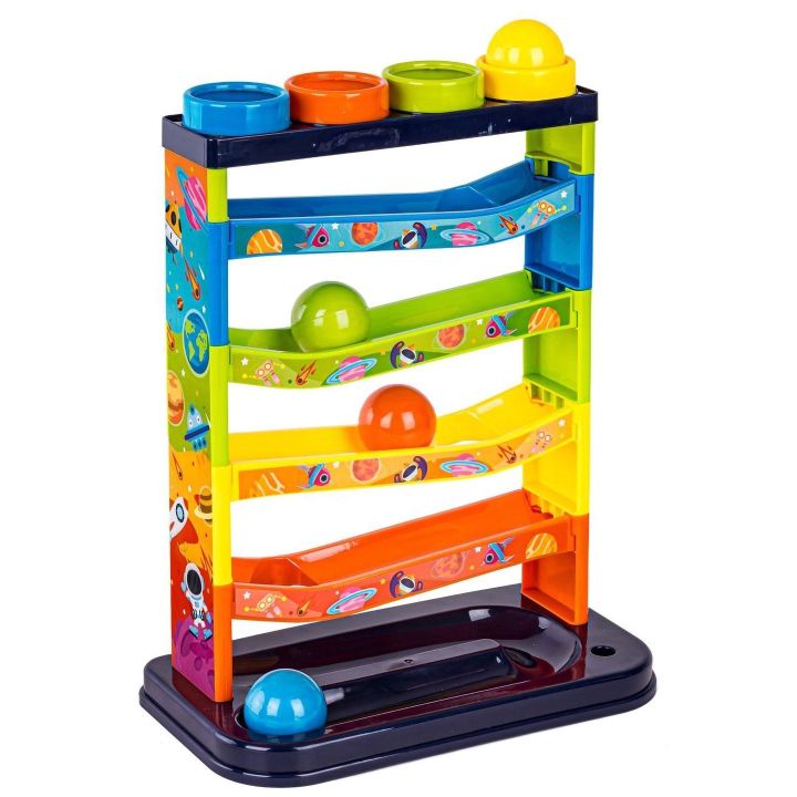 Tor Kulkowy z Młotkiem i Piłeczkami – Zjeżdżalnia dźwiękowa | Interaktywna zabawa rozwijająca dziecięcą precyzję