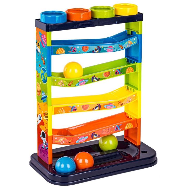 Tor Kulkowy z Młotkiem i Piłeczkami – Zjeżdżalnia dźwiękowa | Interaktywna zabawa rozwijająca dziecięcą precyzję