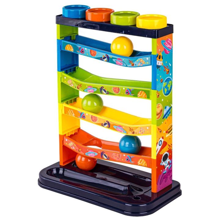 Tor Kulkowy z Młotkiem i Piłeczkami – Zjeżdżalnia dźwiękowa | Interaktywna zabawa rozwijająca dziecięcą precyzję