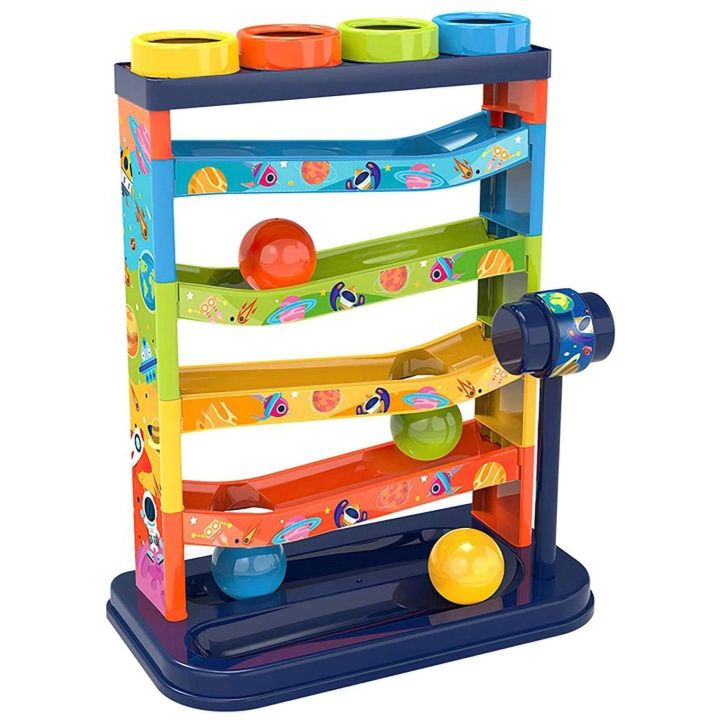 Tor Kulkowy z Młotkiem i Piłeczkami – Zjeżdżalnia dźwiękowa | Interaktywna zabawa rozwijająca precyzję