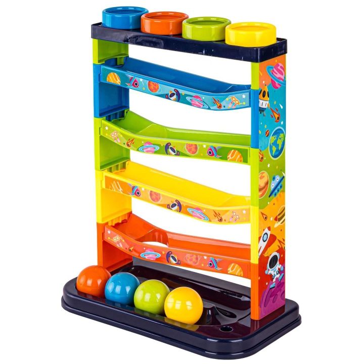 Tor Kulkowy z Młotkiem i Piłeczkami – Zjeżdżalnia dźwiękowa | Interaktywna zabawa rozwijająca dziecięcą precyzję