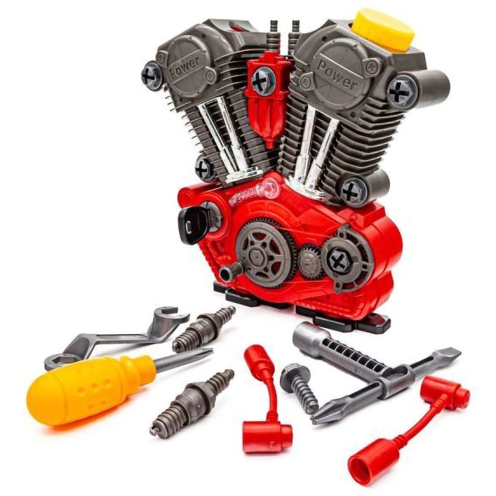 Silnik Do Rozkręcania dla Dzieci – Realistyczne dźwięki i światła | Zabawka majsterkowicza z narzędziami