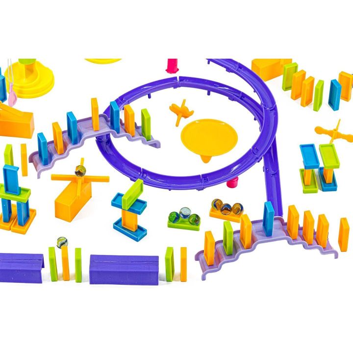 Kulodrom Domino 308 Elementów – Wielki tor kulkowy z efektem domino | Kreatywna zabawa w budowniczego