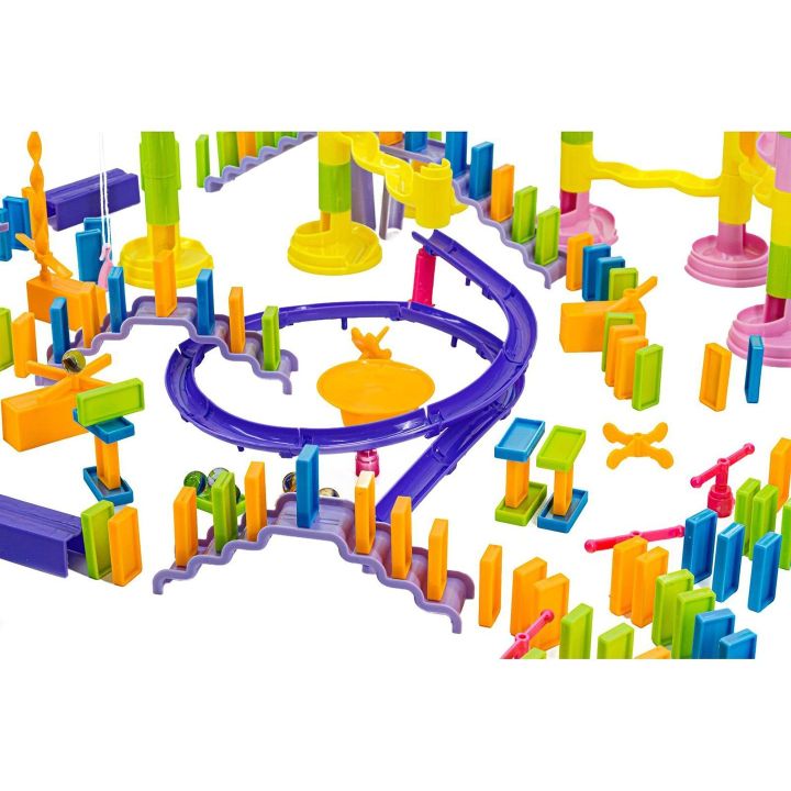 Kulodrom Domino 308 Elementów – Wielki tor kulkowy z efektem domino | Kreatywna zabawa w budowniczego