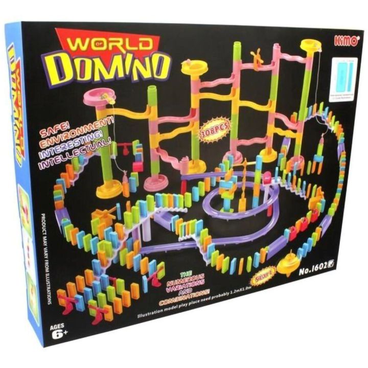 Kulodrom Domino 308 Elementów – Wielki tor kulkowy z efektem domino | Kreatywna zabawa w budowniczego
