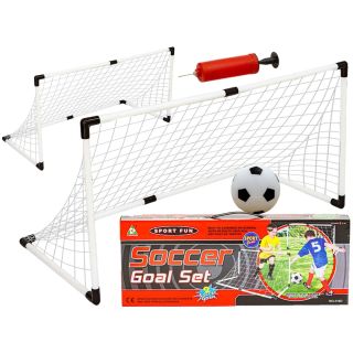 Dwie Bramki Piłkarskie z Piłką i Pompką – Prawdziwy mecz w ogrodzie | Zestaw treningowy dla młodych talentów