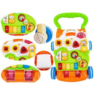 Wielofunkcyjny Jeździk-Pchacz Edukacyjny – Światła, dźwięki i interaktywne zabawki | Pierwsze kroki pełne radości