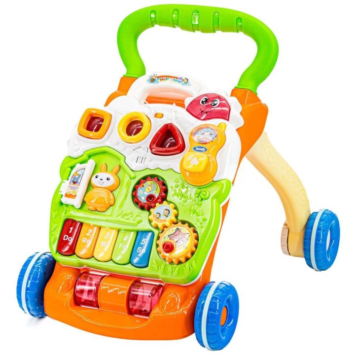 Wielofunkcyjny Jeździk-Pchacz Edukacyjny – Światła, dźwięki i interaktywne zabawki | Pierwsze kroki pełne radości