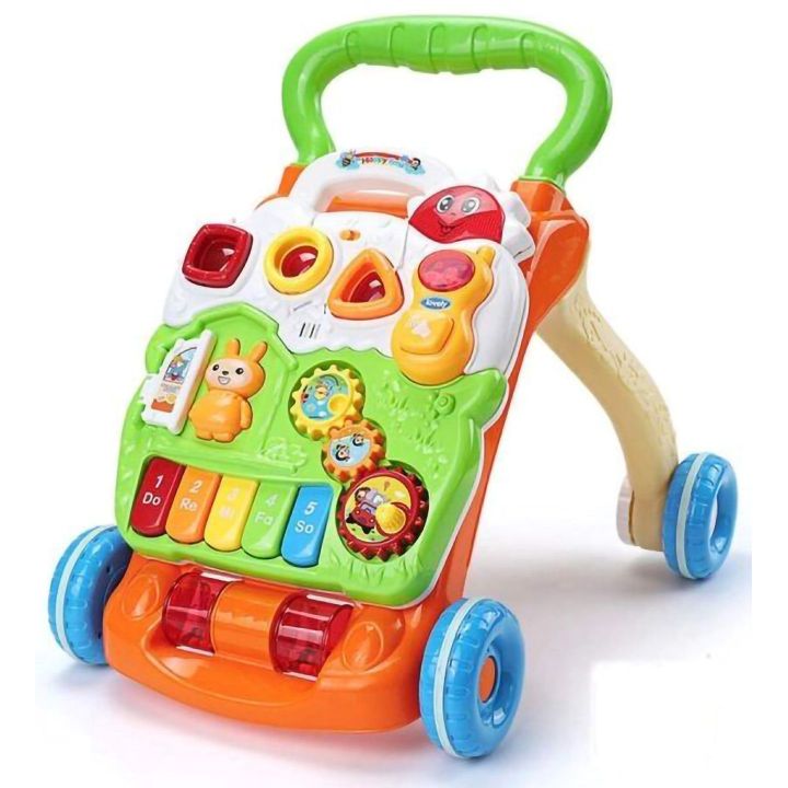 Wielofunkcyjny Jeździk-Pchacz Edukacyjny – Światła, dźwięki i interaktywne zabawki | Pierwsze kroki pełne radości