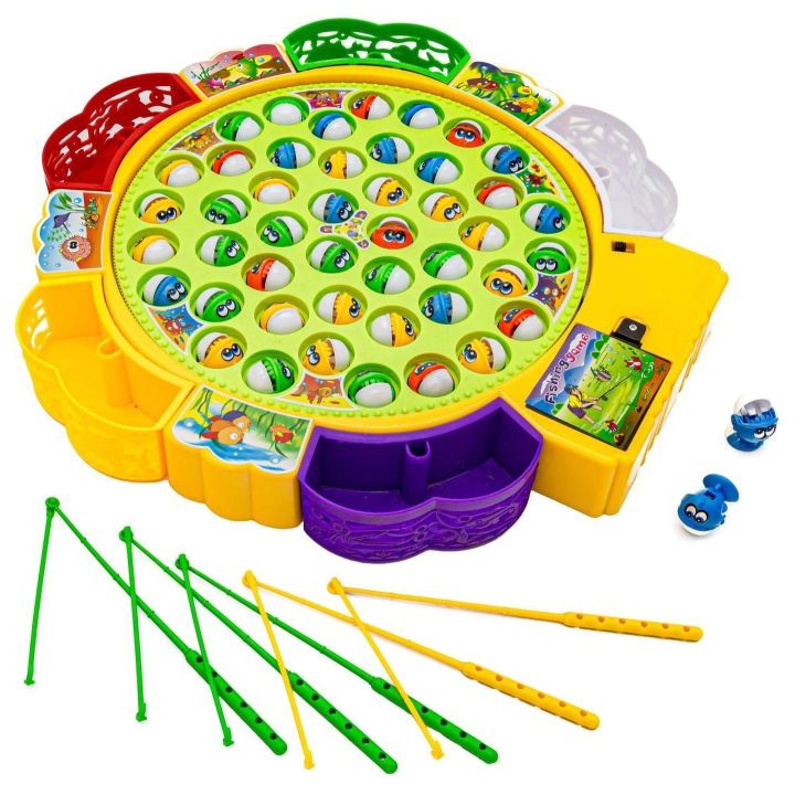 Łowienie Rybek Gra Zręcznościowa – Obrotowe jezioro i 5 wędek | Rodzinna zabawa pełna emocji