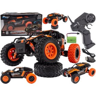 Desert Truck 4WD RC Pomarańcz HB SM2402 – 20 km/h, napęd 4x4, pilot 2.4 GHz | Zdalnie sterowany samochód off-road (skala 1:24)