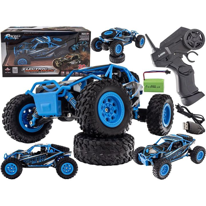 Desert Truck 4WD RC Niebieski HB SM2403 – 20 km/h, napęd 4x4, pilot 2.4 GHz | Zdalnie sterowany samochód off-road (skala 1:24)