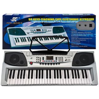 Podstawowy Keyboard Muzyczny MK-2083 – 54 klawisze, 255 rytmów, 255 barw i mikrofon | Nauka gry i kreatywna zabawa z muzyką