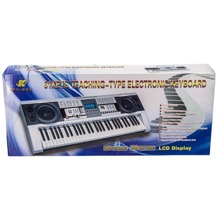 Rozszerzony Keyboard Edukacyjny MK-922 – 61 klawiszy, 200 rytmów, 200 barw i tryb nauki | Rozwijaj talent muzyczny krok po kroku
