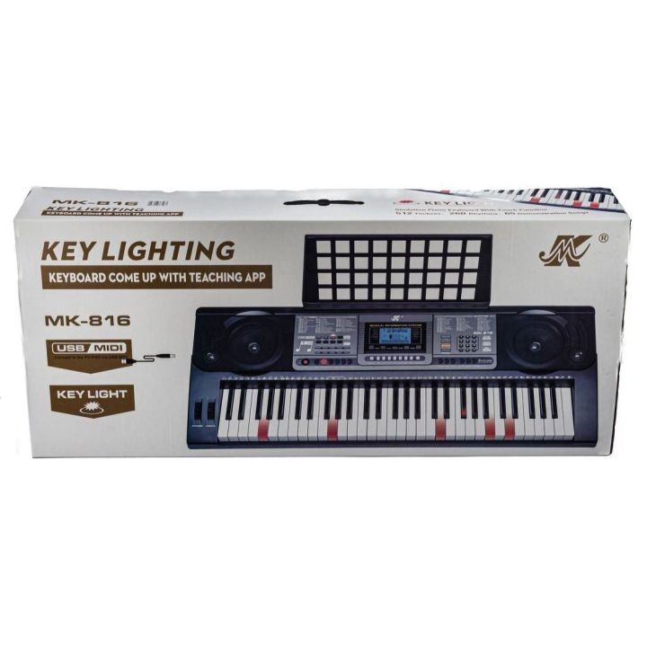 Zaawansowany Keyboard Edukacyjny MK-816 – 61 klawiszy, 260 rytmów, 512 barw i dynamiczne klawisze | Interaktywna nauka muzyki