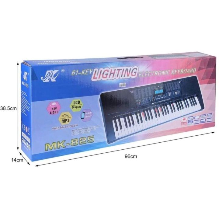 Rozszerzony Keyboard Edukacyjny MK-825 – 61 klawiszy, 255 rytmów, 255 barw i podświetlane klawisze | Inteligentny system nauki