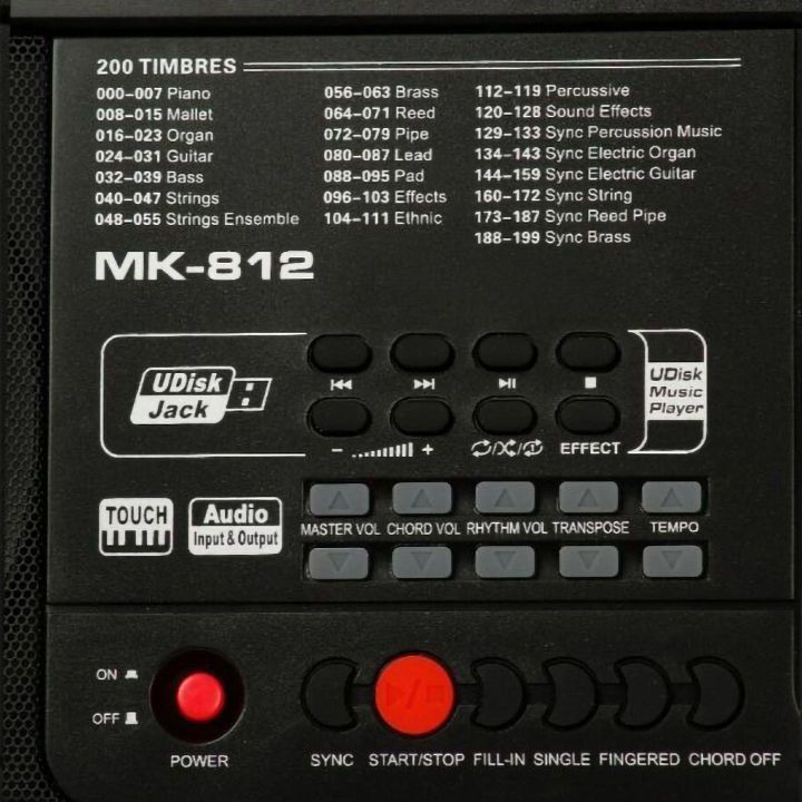 Zaawansowany Keyboard Muzyczny MK-812 – 61 klawiszy, 300 rytmów, 600 barw i miękkie klawisze | Z funkcjami studyjnymi