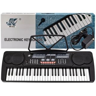 Startowy Keyboard Muzyczny MK-632 – 54 klawiszy, 8 rytmów, 16 barw z mikrofonem | Muzyczna przygoda w domu i w podróży