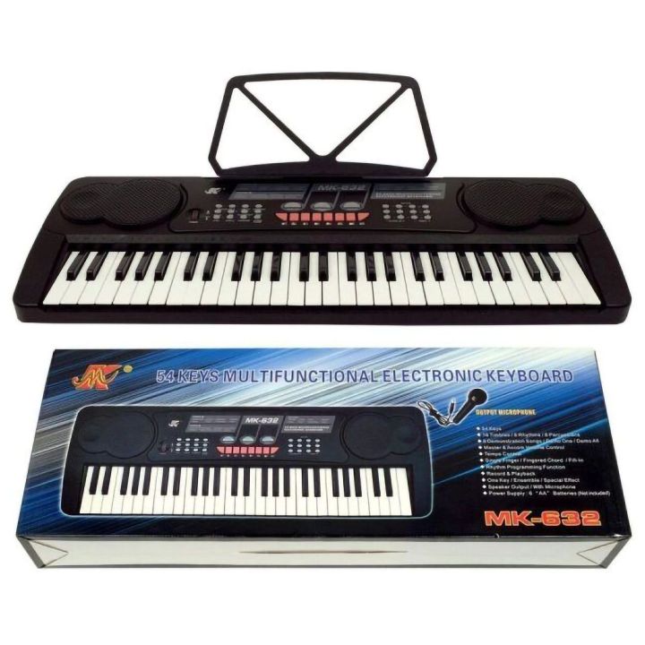 Startowy Keyboard Muzyczny MK-632 – 54 klawiszy, 8 rytmów, 16 barw z mikrofonem | Muzyczna przygoda w domu i w podróży