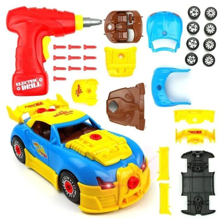 Bugatti do Rozkręcania – Sportowy Samochód 2w1 z Wkrętarką i Akcesoriami | Zabawa w mechanika z efektami świetlno-dźwiękowymi