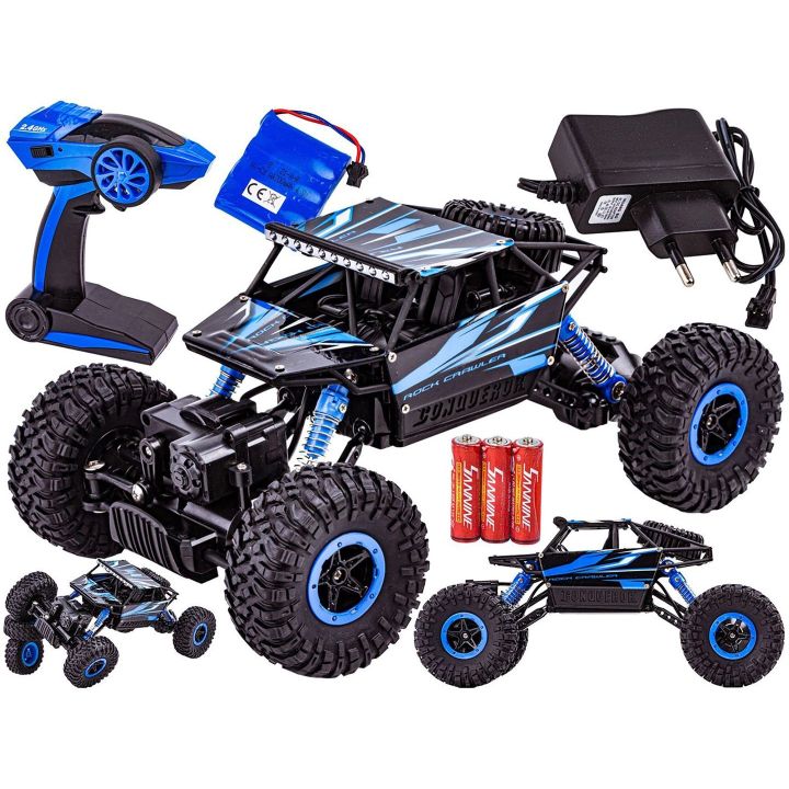 Rock Crawler 4WD RC Niebieski HB P1802 – 20 km/h, napęd 4x4, pilot 2.4 GHz | Ekstremalna jazda off-road (skala 1:18)