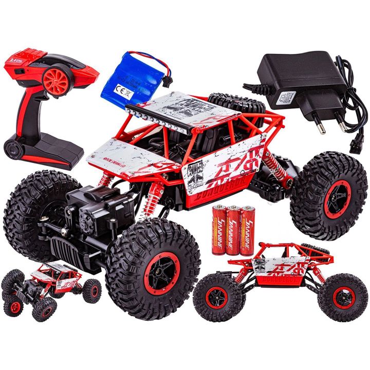 Rock Crawler 4WD RC Czerwony HB P1801 – 20 km/h, napęd 4x4, pilot 2.4 GHz | Ekstremalna jazda off-road (skala 1:18)