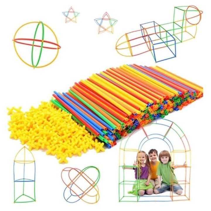 Słomki Konstrukcyjne 900 Elementów – Kolorowe patyczki i łączniki we wiaderku | Wyobraźnia w rękach małego budowniczego