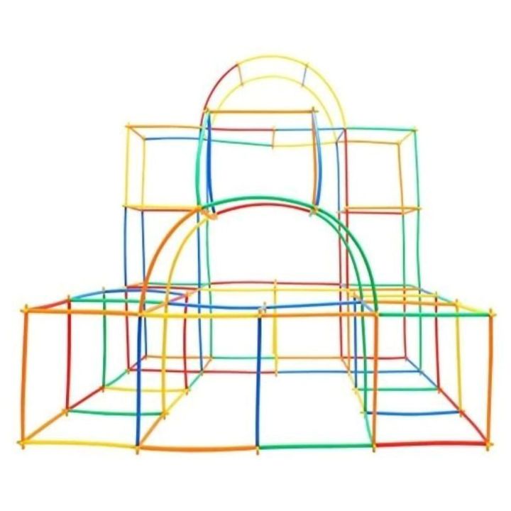 Słomki Konstrukcyjne 900 Elementów – Kolorowe patyczki i łączniki we wiaderku | Wyobraźnia w rękach małego budowniczego
