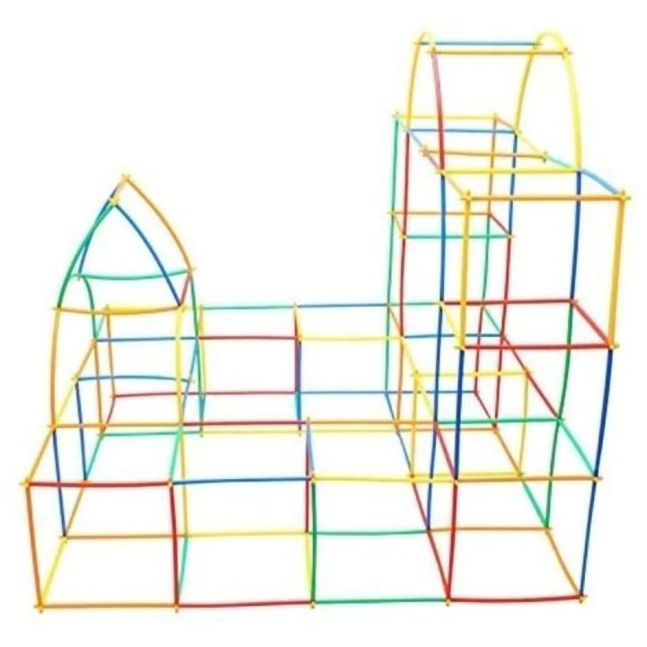 Słomki Konstrukcyjne 1000 Elementów – Kolorowe patyczki i łączniki we wiaderku | Architektoniczne marzenia młodych konstruktorów