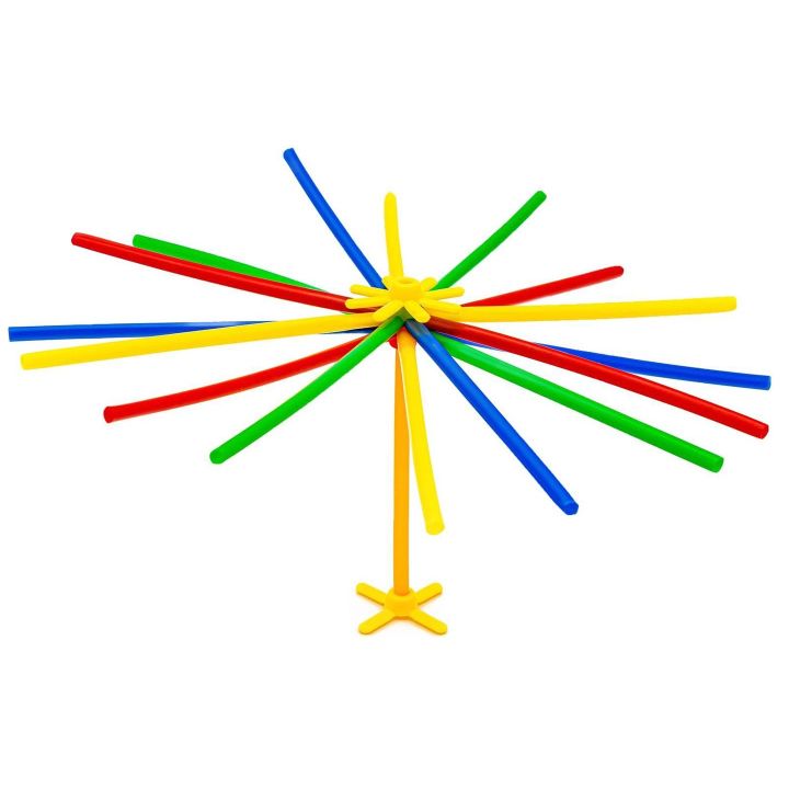 Słomki Konstrukcyjne 1200 Elementów – Patyczki z łącznikami i kółkami w skrzynce | Przestrzenne budowle dla małych twórców