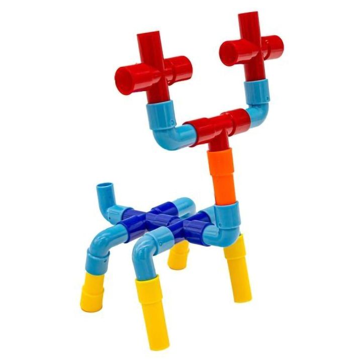 Rurki Konstrukcyjne 340 Elementów – Kolorowy rurociąg z kolankami i kółkami w skrzynce | Mali architekci budujący bez granic