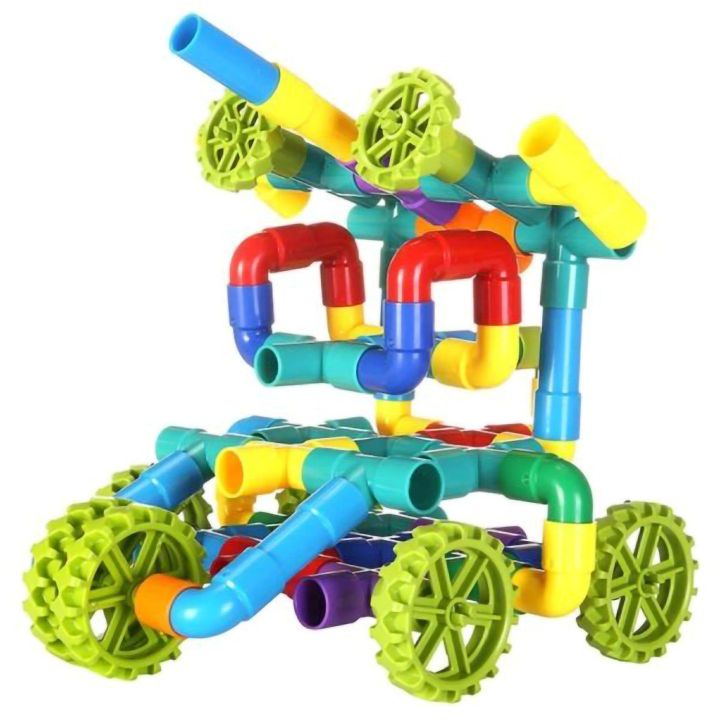 Rurki Konstrukcyjne 340 Elementów – Kolorowy rurociąg z kolankami i kółkami w skrzynce | Mali architekci budujący bez granic