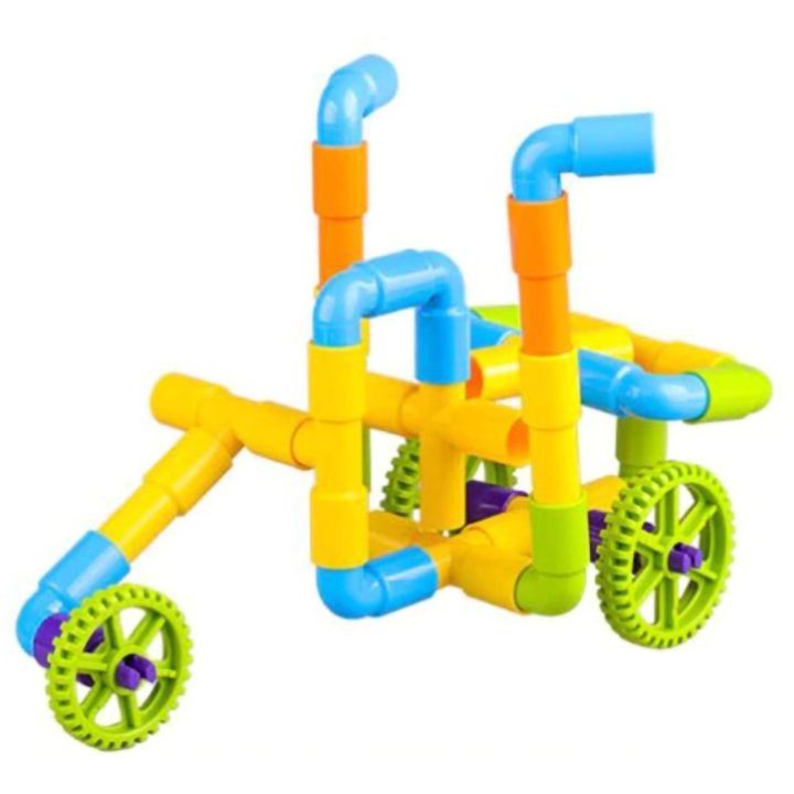 Rurki Konstrukcyjne 340 Elementów – Kolorowy rurociąg z kolankami i kółkami w skrzynce | Mali architekci budujący bez granic