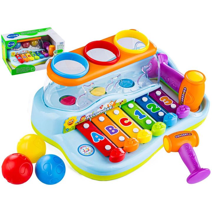 Cymbałki Muzyczne z Młoteczkiem i Piłeczkami – Organki edukacyjne 2w1 | Zabawa w małego muzyka