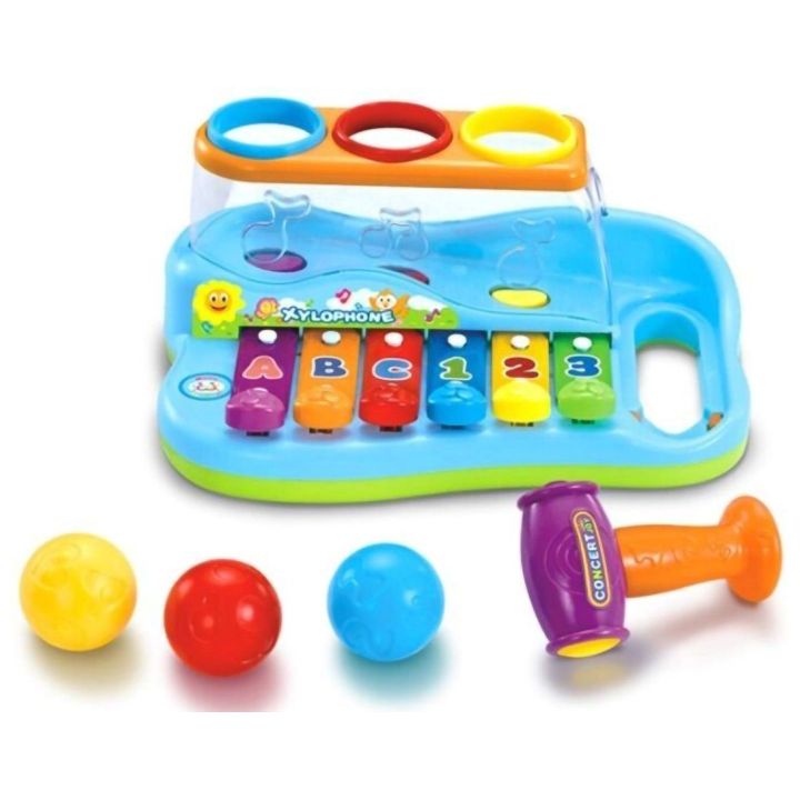 Cymbałki Muzyczne z Młoteczkiem i Piłeczkami – Organki edukacyjne 2w1 | Zabawa w małego muzyka