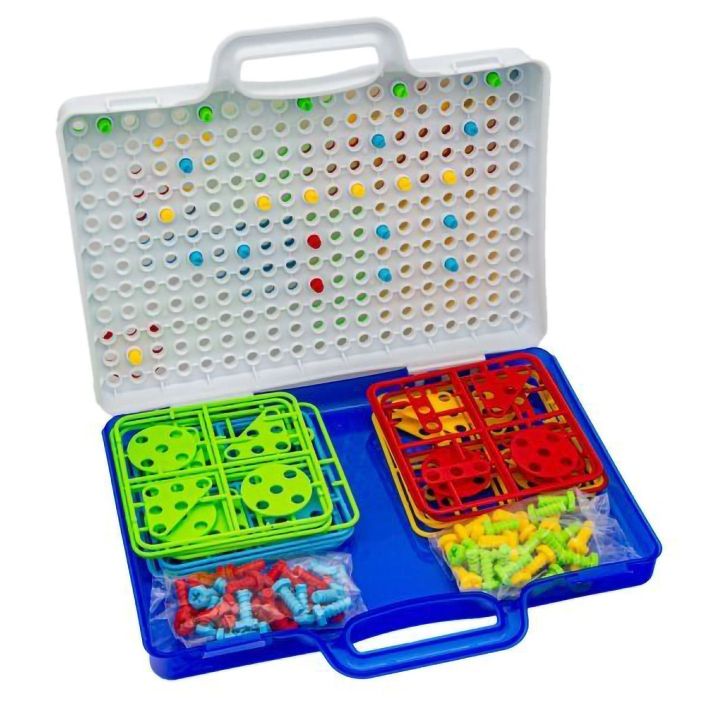 Mozaika Edukacyjna z Wkrętarką – 150 elementów w walizce | Kreatywne projekty dla małych konstruktorów