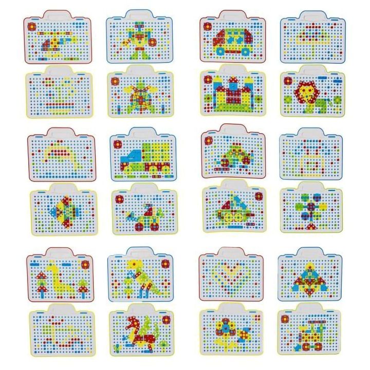 Mozaika Edukacyjna 150 Elementów – Wkrętarka i walizka | Kreatywne projekty dla małych konstruktorów