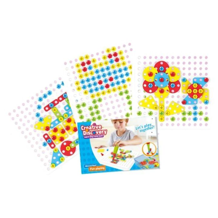 Mozaika Edukacyjna 150 Elementów – Wkrętarka i walizka | Kreatywne projekty dla małych konstruktorów