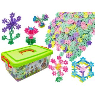 Klocki Konstrukcyjne Płatki Śniegu – 2500 spinek w kształcie płatków w skrzynce | Kreatywne budowanie bez ograniczeń