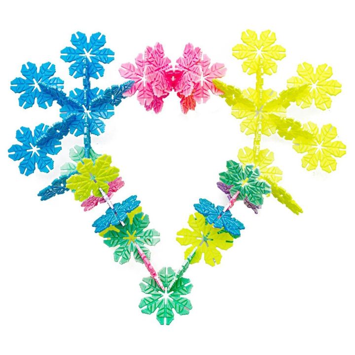 Klocki Konstrukcyjne Płatki Śniegu – 2500 spinek w kształcie płatków w skrzynce | Kreatywne budowanie bez ograniczeń