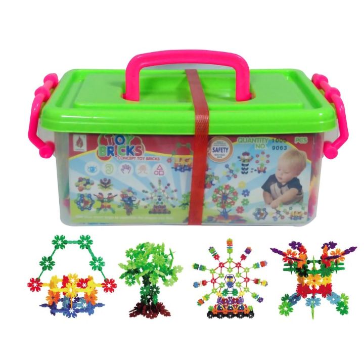 Klocki Konstrukcyjne Płatki Śniegu – 2500 spinek w kształcie płatków w skrzynce | Kreatywne budowanie bez ograniczeń